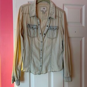 Hollister junior light denim snap-up Shirt